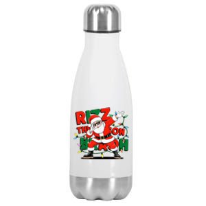 Rizz The Season Bruh Funny Christmas Rizzmas Santa Xmas Stainless Steel Insulated Water Bottle