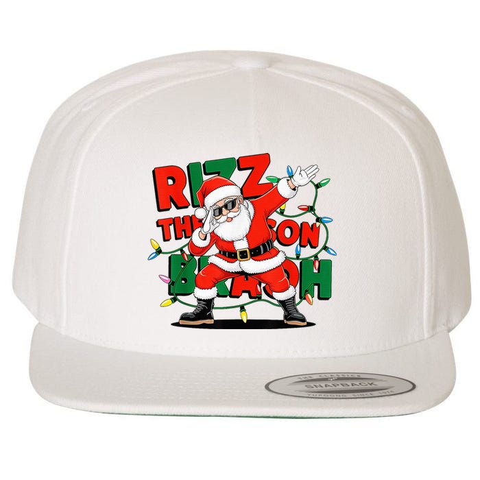 Rizz The Season Bruh Funny Christmas Rizzmas Santa Xmas Wool Snapback Cap