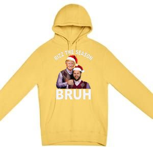 Rizz The Season Bruh Funny Santa Trump Vance Xmas Pajamas Premium Pullover Hoodie