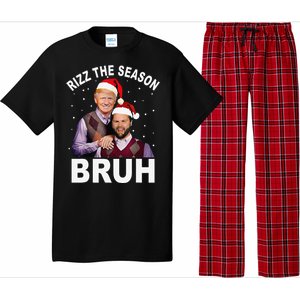 Rizz The Season Bruh Funny Santa Trump Vance Xmas Pajamas Pajama Set