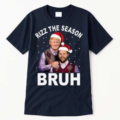 Rizz The Season Bruh Funny Santa Trump Vance Xmas Pajamas Tall T-Shirt