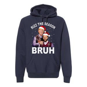 Rizz The Season Bruh Funny Santa Trump Vance Xmas Pajamas Premium Hoodie