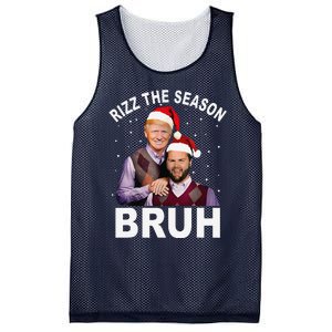 Rizz The Season Bruh Funny Santa Trump Vance Xmas Pajamas Mesh Reversible Basketball Jersey Tank