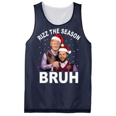 Rizz The Season Bruh Funny Santa Trump Vance Xmas Pajamas Mesh Reversible Basketball Jersey Tank