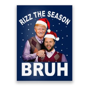 Rizz The Season Bruh Funny Santa Trump Vance Xmas Pajamas Poster