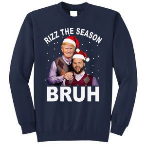 Rizz The Season Bruh Funny Santa Trump Vance Xmas Pajamas Tall Sweatshirt