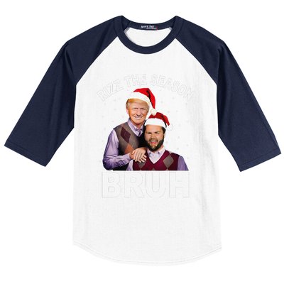 Rizz The Season Bruh Funny Santa Trump Vance Xmas Pajamas Baseball Sleeve Shirt