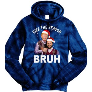 Rizz The Season Bruh Funny Santa Trump Vance Xmas Pajamas Tie Dye Hoodie