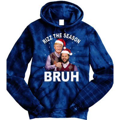 Rizz The Season Bruh Funny Santa Trump Vance Xmas Pajamas Tie Dye Hoodie