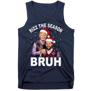 Rizz The Season Bruh Funny Santa Trump Vance Xmas Pajamas Tank Top