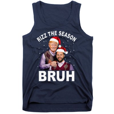 Rizz The Season Bruh Funny Santa Trump Vance Xmas Pajamas Tank Top