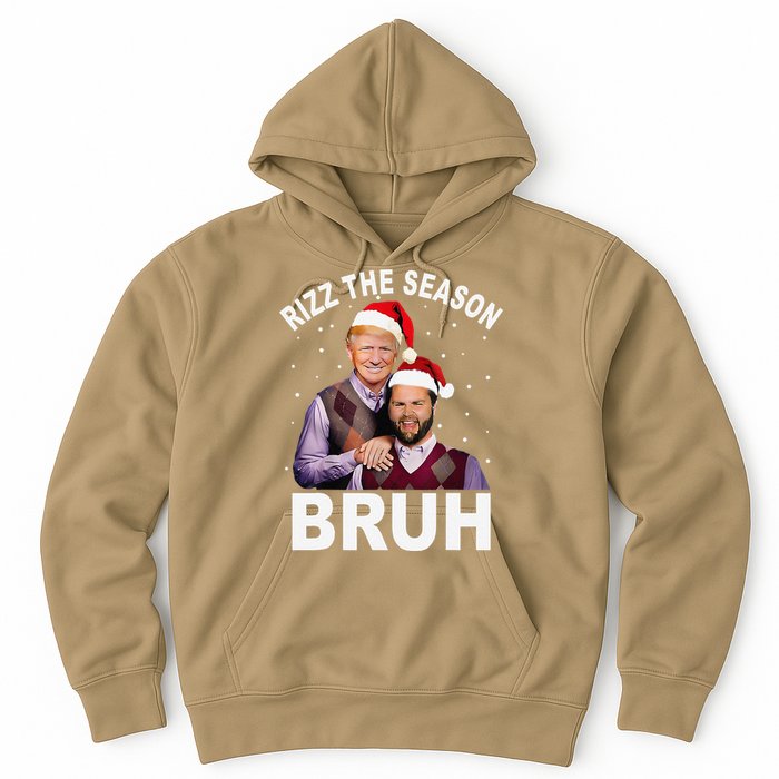 Rizz The Season Bruh Funny Santa Trump Vance Xmas Pajamas Hoodie