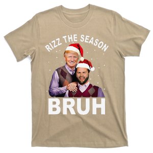 Rizz The Season Bruh Funny Santa Trump Vance Xmas Pajamas T-Shirt