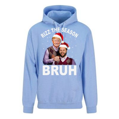 Rizz The Season Bruh Funny Santa Trump Vance Xmas Pajamas Unisex Surf Hoodie