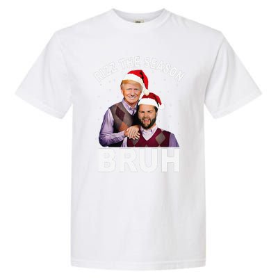 Rizz The Season Bruh Funny Santa Trump Vance Xmas Pajamas Garment-Dyed Heavyweight T-Shirt