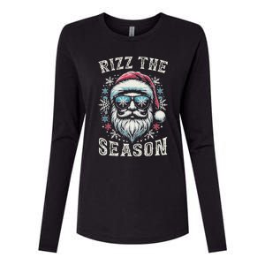 Rizz The Season Silly Christmas Funny Santa N Womens Cotton Relaxed Long Sleeve T-Shirt