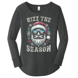 Rizz The Season Silly Christmas Funny Santa N Women's Perfect Tri Tunic Long Sleeve Shirt