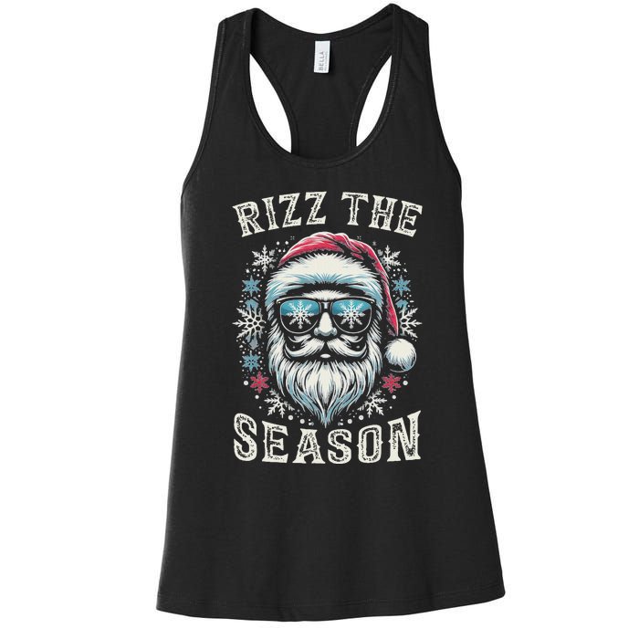 Rizz The Season Silly Christmas Funny Santa N Women's Racerback Tank