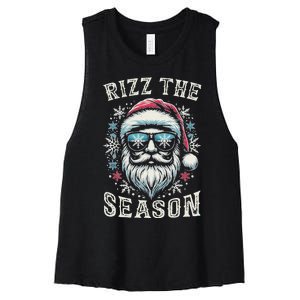 Rizz The Season Silly Christmas Funny Santa N Women's Racerback Cropped Tank