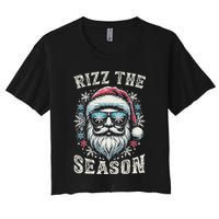 Rizz The Season Silly Christmas Funny Santa N Women's Crop Top Tee