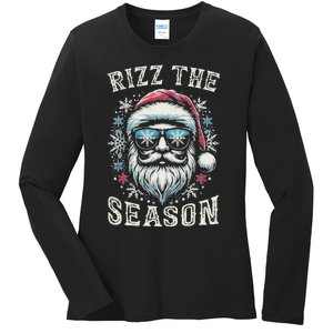 Rizz The Season Silly Christmas Funny Santa N Ladies Long Sleeve Shirt