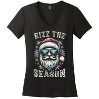 Rizz The Season Silly Christmas Funny Santa N Women's V-Neck T-Shirt