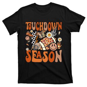 Retro Touchdown Season Football Lightning Bolt Game Day T-Shirt