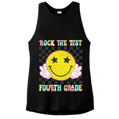 Rock The Staar Test Testing Day Smile Face Groovy Teacher  Ladies PosiCharge Tri-Blend Wicking Tank