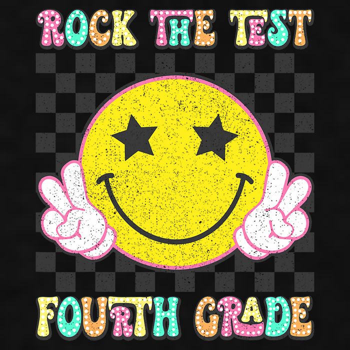 Rock The Staar Test Testing Day Smile Face Groovy Teacher  Ladies PosiCharge Tri-Blend Wicking Tank