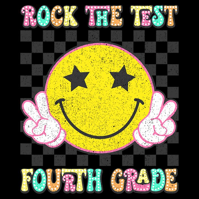 Rock The Staar Test Testing Day Smile Face Groovy Teacher  Drawstring Bag