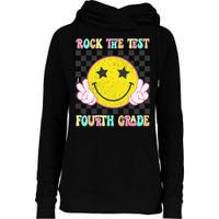 Rock The Staar Test Testing Day Smile Face Groovy Teacher  Womens Funnel Neck Pullover Hood