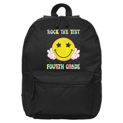 Rock The Staar Test Testing Day Smile Face Groovy Teacher  16 in Basic Backpack