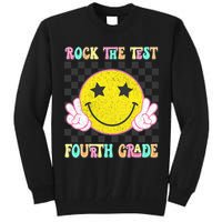 Rock The Staar Test Testing Day Smile Face Groovy Teacher  Tall Sweatshirt