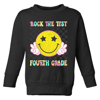 Rock The Staar Test Testing Day Smile Face Groovy Teacher  Toddler Sweatshirt