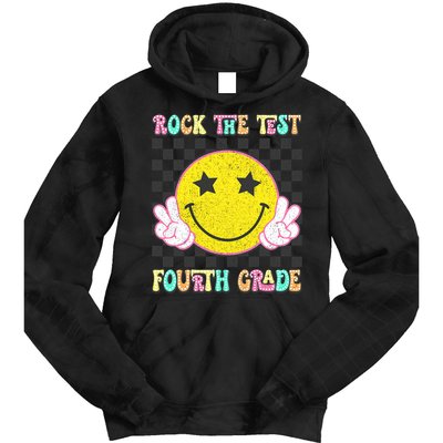 Rock The Staar Test Testing Day Smile Face Groovy Teacher  Tie Dye Hoodie