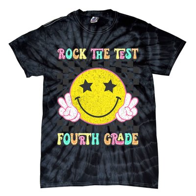 Rock The Staar Test Testing Day Smile Face Groovy Teacher  Tie-Dye T-Shirt