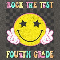 Rock The Staar Test Testing Day Smile Face Groovy Teacher  Cotton Canvas Backpack