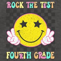 Rock The Staar Test Testing Day Smile Face Groovy Teacher  Vector Backpack