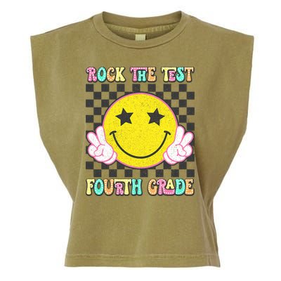 Rock The Staar Test Testing Day Smile Face Groovy Teacher  Garment-Dyed Women's Muscle Tee