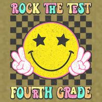 Rock The Staar Test Testing Day Smile Face Groovy Teacher  Garment-Dyed Women's Muscle Tee