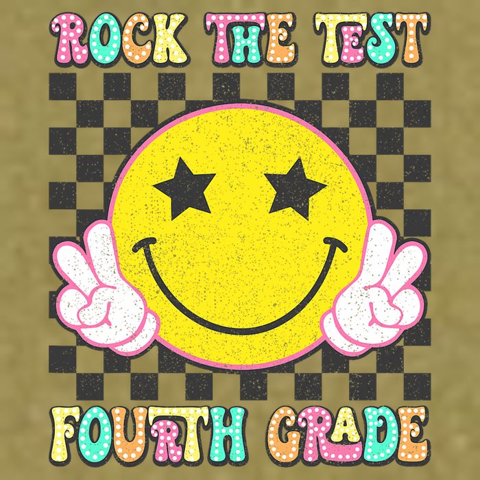 Rock The Staar Test Testing Day Smile Face Groovy Teacher  Garment-Dyed Women's Muscle Tee