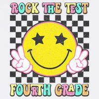 Rock The Staar Test Testing Day Smile Face Groovy Teacher  Cool Comfort Performance Bucket Hat
