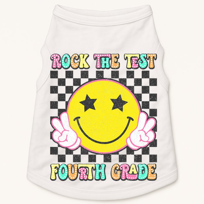 Rock The Staar Test Testing Day Smile Face Groovy Teacher  Doggie Tank