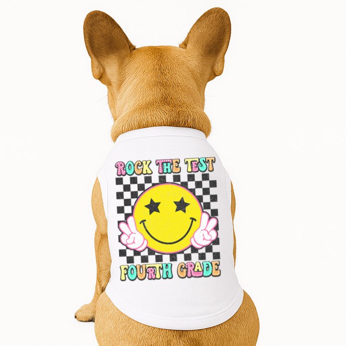 Rock The Staar Test Testing Day Smile Face Groovy Teacher  Doggie Tank
