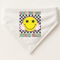 Rock The Staar Test Testing Day Smile Face Groovy Teacher  USA-Made Doggie Bandana