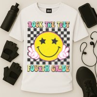 Rock The Staar Test Testing Day Smile Face Groovy Teacher  Performance Shirt