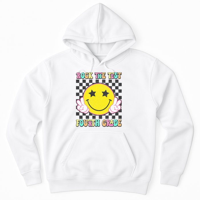 Rock The Staar Test Testing Day Smile Face Groovy Teacher  Hoodie