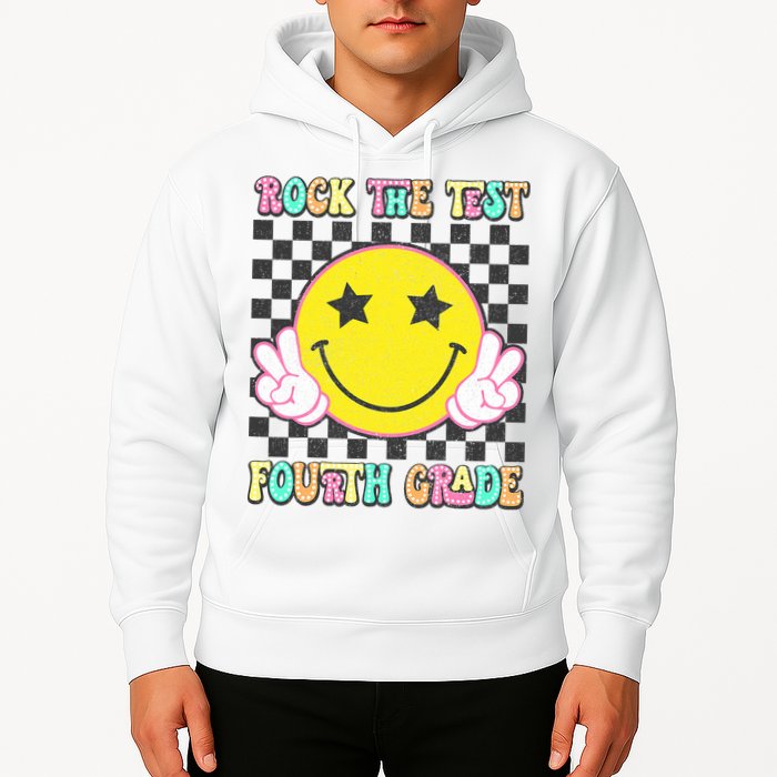 Rock The Staar Test Testing Day Smile Face Groovy Teacher  Hoodie