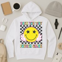 Rock The Staar Test Testing Day Smile Face Groovy Teacher  Hoodie