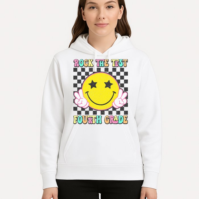 Rock The Staar Test Testing Day Smile Face Groovy Teacher  Hoodie